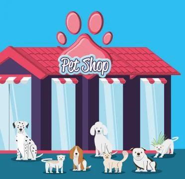 Pet shop veterinary elements Stock Illustration