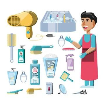 Pet shop veterinary elements Stock Illustration