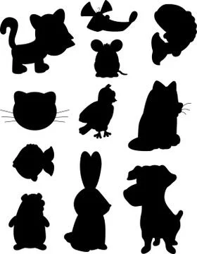 Pet silhouettes Stock Illustration