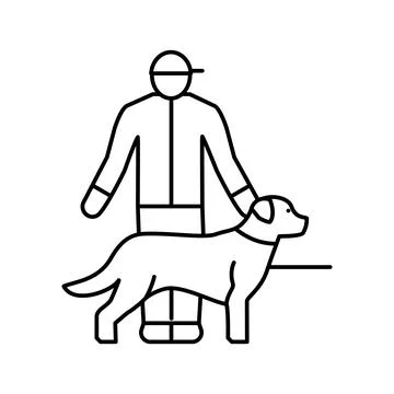 Pet sitter line icon vector illustration Stock-Illustration
