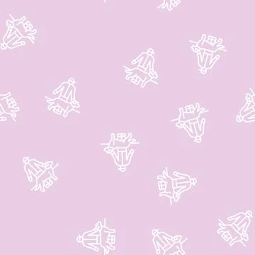 Pet sitter line seamless pattern Illustrazione stock