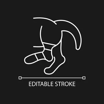 Pet sprain white linear icon for dark theme Stock Illustration