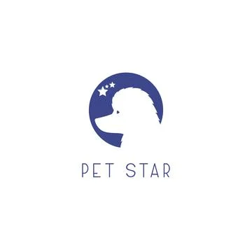 Pet Star Logo Design Template Flat Style Vector Stock Illustration