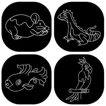 Pet store animals Stock Illustration