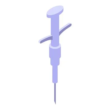 Pet syringe icon isometric vector. Brain tech 스톡 일러스트