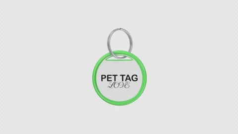 Pet Tag Rotating on a Transparent Background. Seamless Loop. Pet ID Tag. 4K Stock Footage 309232172