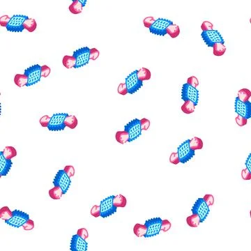 Pet toy in bone form isometric icon seamless pattern 스톡 일러스트
