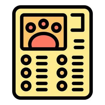 Pet tracker device showing paw print on screen with buttons and display Stock Illustration