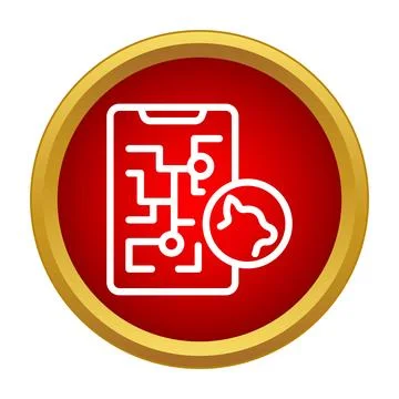 Pet tracking app on smartphone showing location maze Illustrazione stock