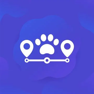 Pet tracking icon for web Stock Illustration