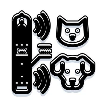 Pet tracking system finding lost dog and cat Stock Illustration