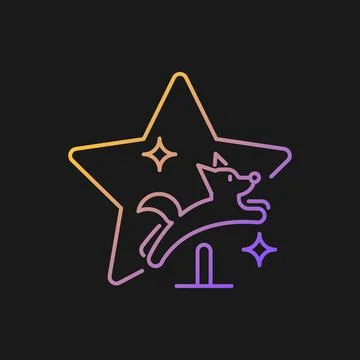 Pet training show gradient vector icon for dark theme Stock Illustration