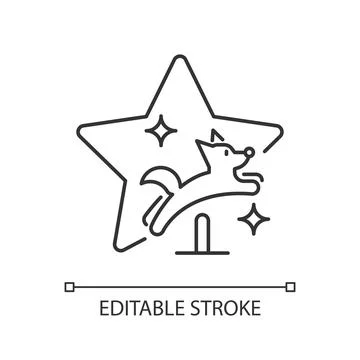 Pet training show linear icon Stock Illustration