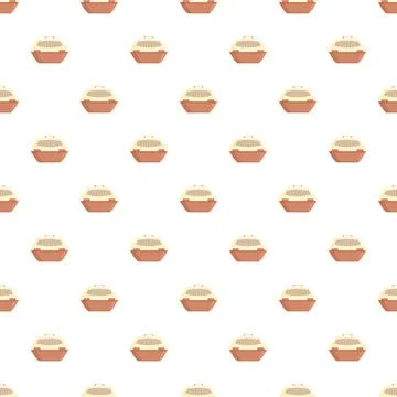 Pet travel carrier repeat pattern for animal transport Illustrazione stock