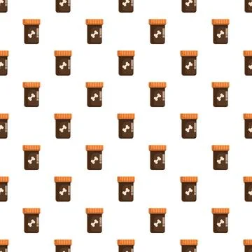 Pet treat jar seamless pattern for animal care background Stock Illustration