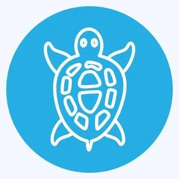 Pet Turtle Icon in trendy blue eyes style isolated on soft blue background Stock Illustration