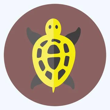 Pet Turtle Icon in trendy flat style isolated on soft blue background Illustrazione stock