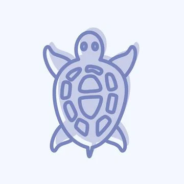 Pet Turtle Icon in trendy two tone style isolated on soft blue background Illustrazione stock