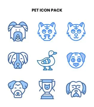 Pet Two Colour Graphics Icons Pack Stock-Illustration