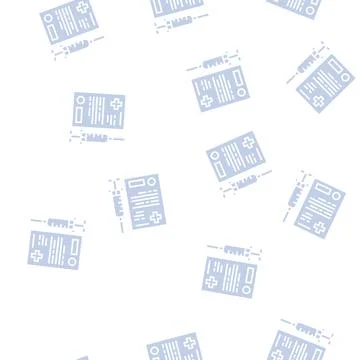 Pet vaccination document glyph seamless pattern Stock Illustration