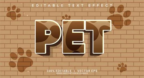 Pet vector text effect with modern style design Illustration