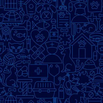 Pet Vet Line Seamless Pattern Stock Illustration
