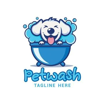 Pet Wash Logo Vector Template Stock Illustration