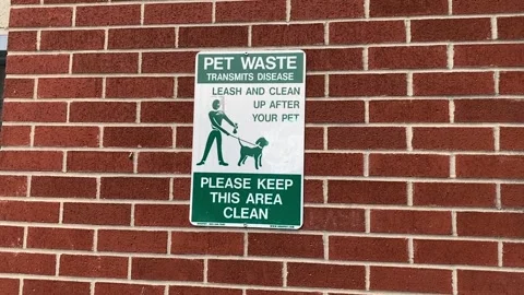 Pet Waste Please Keep Area Clean for Animals Stock Footage 281703651