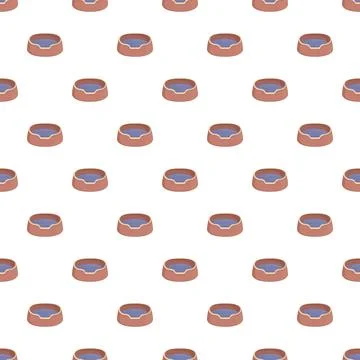 Pet water dish bowls pattern on a white background Stockillustratie