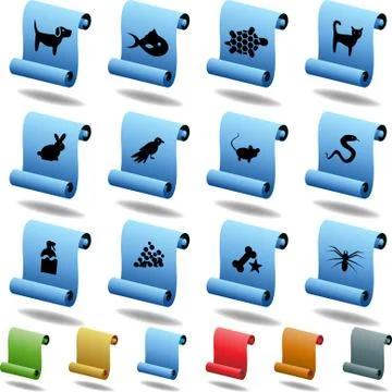 Pet web buttons - scroll Stock Illustration