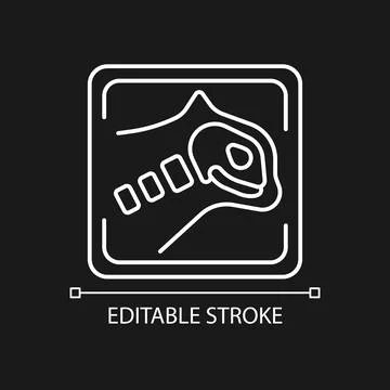 Pet x rays white linear icon for dark theme Stock Illustration