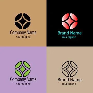Petal Circle Core logo design Stock Illustration