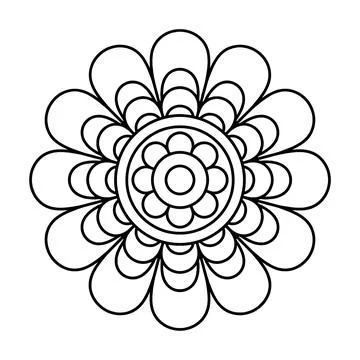 Petal mandala pattern for coloring pages and journals Stock Illustration