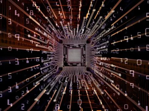 Petals of Digital Processor Ilustração Stock