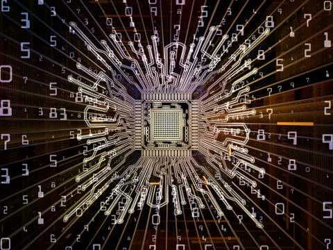 Petals of Digital Processor Ilustração Stock