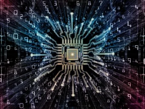 Petals of Digital Processor Ilustração Stock