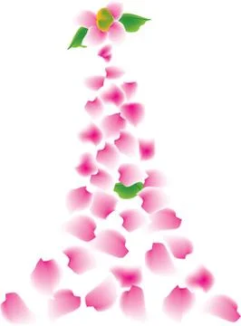 Petals Falling Pink Stock Illustration