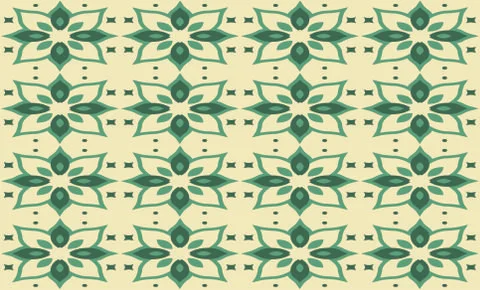 Petals pattern template classical repeating sketch green design Stock Illustration