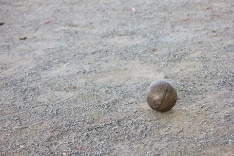 Petanque balls on the ground Stock Photos