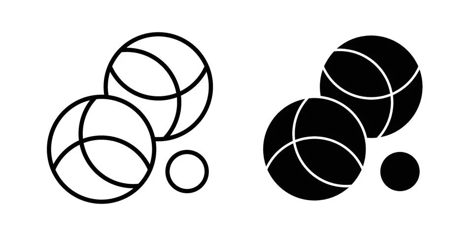 Petanque icon set. Vector EPS 10 Stock Illustration