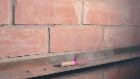 Petard Was Placed on a Metal Surface and Explode Stock Footage 148122295