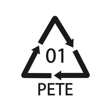 PETE 01 recycling code symbol. Plastic recycling vector polyethylene sign. Stock-Illustration