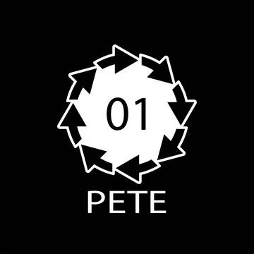 PETE 01 recycling code symbol. Plastic recycling vector polyethylene sign. Stock-Illustration