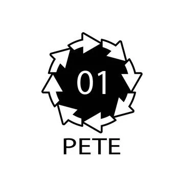 PETE 01 recycling code symbol. Plastic recycling vector polyethylene sign. Stock-Illustration