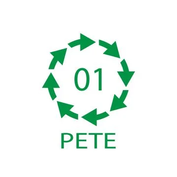 PETE 01 recycling code symbol. Plastic recycling vector polyethylene sign. Stock-Illustration