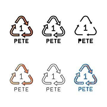 Pete plastic simplified product mark color icon vector Stock Illustration