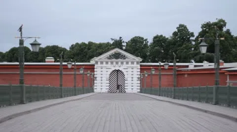 Peter and Paul Fortress Stock Footage 10810694