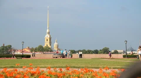 Peter and Paul Fortress Stock Footage 10810751