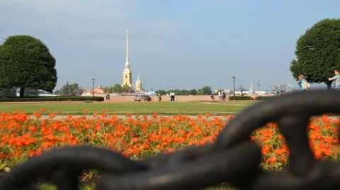 Peter and Paul Fortress Stock Footage 10810756