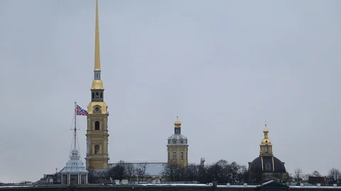 The Peter and Paul Fortress in St. Petersburg, Russia Stock Footage 99659341